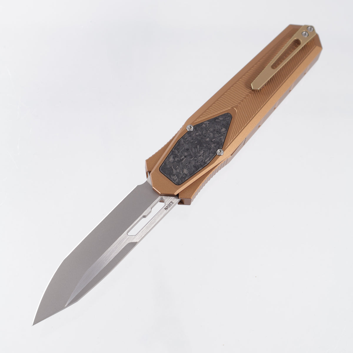 Remette Swordfish Tanto - Bronze Aluminum w/ Carbon Fiber Inlay - Beadblast S35VN *PRE-OWNED* *NO BOX*