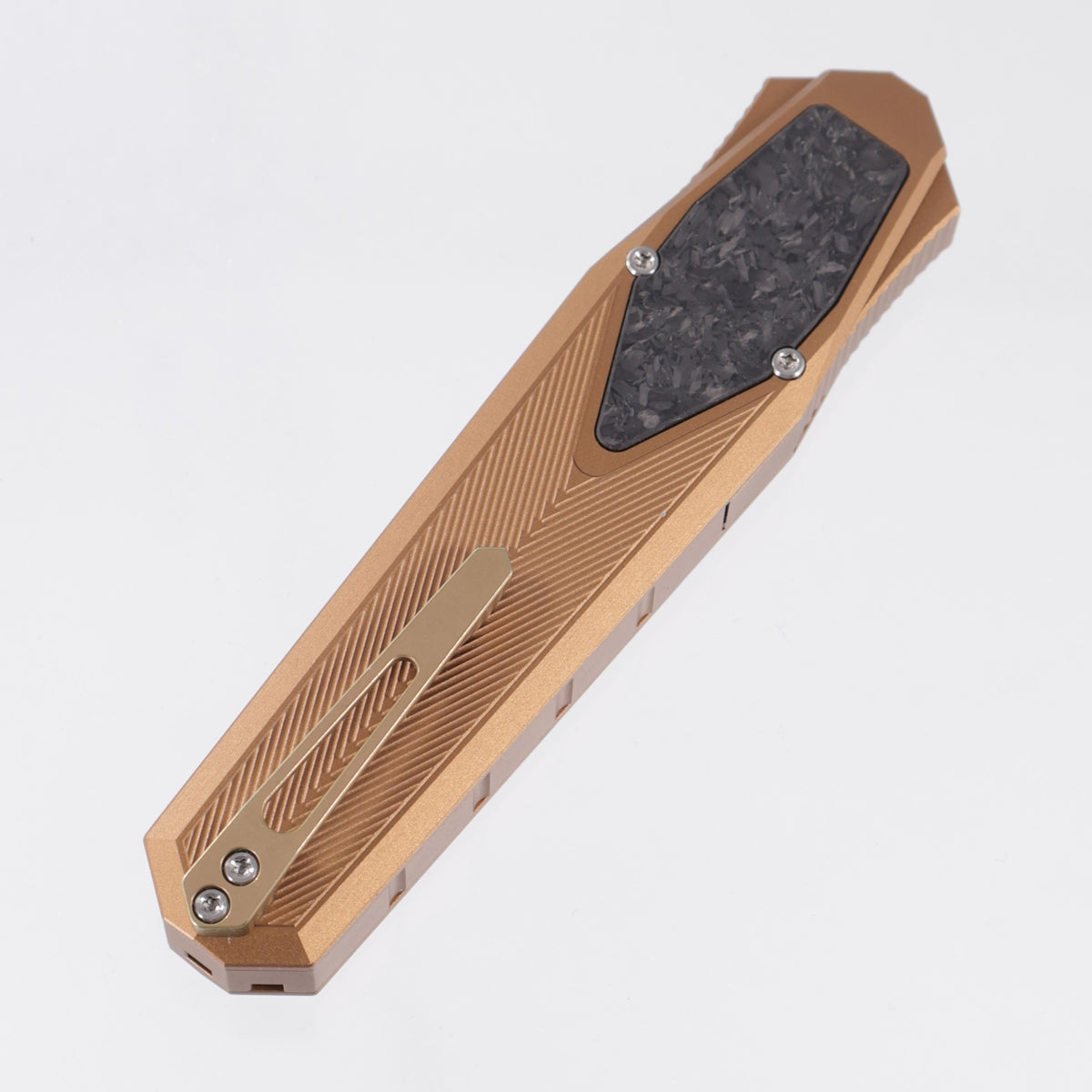 Remette Swordfish Tanto - Bronze Aluminum w/ Carbon Fiber Inlay - Beadblast S35VN *PRE-OWNED* *NO BOX*