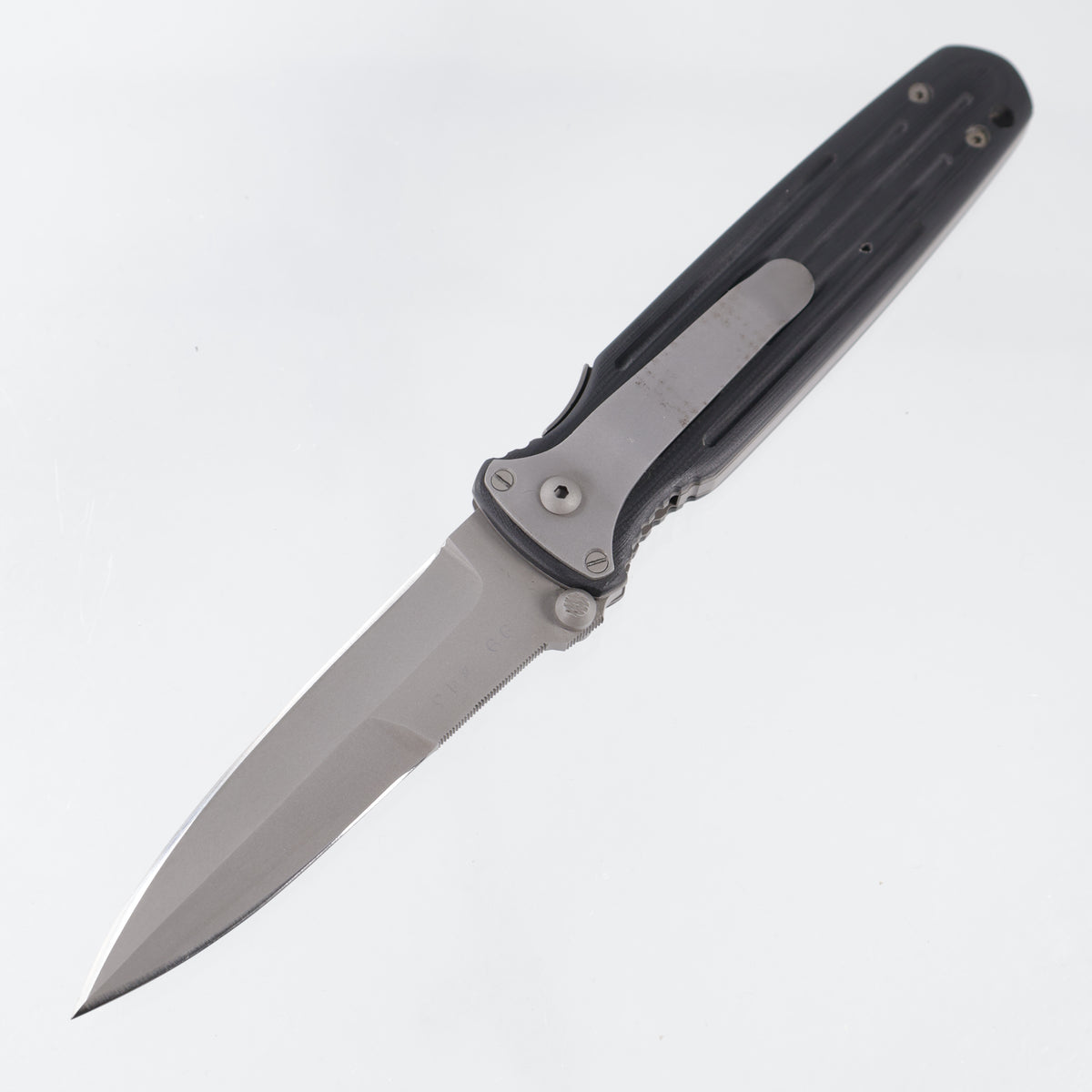 Butch Vallotton Fairgate Covert Dual Action - Black G10 - Beadblast Blade - 99 #43 *PRE-OWNED*