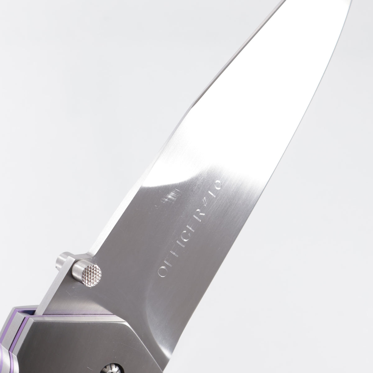 Butch, Rainy, Shawn & Thomas Vallotton Soldier of Fortune 99 Officer D/A - Carbon Fiber w/ Satin Ti Bolsters & Purple Ti Liners - Hand Satin Blade - #10 *PRE-OWNED*