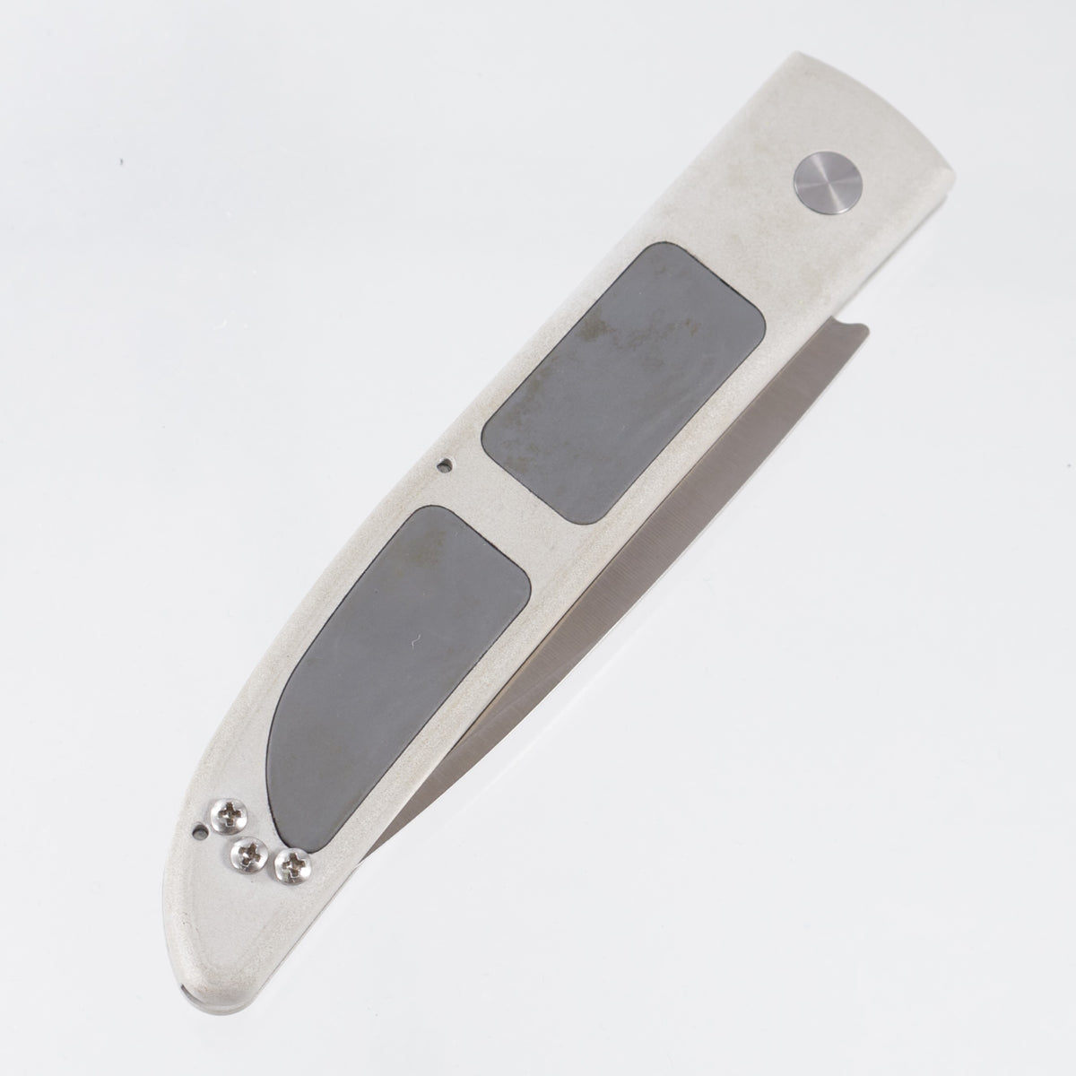 Bali-Song (Benchmade) 3000s Mel Pardue Automatic Concept Piece (One of Three) - Silver Aluminum w/ Rubberized Inserts - Skeletonized Partial Serrate Satin Blade *PRE-OWNED*