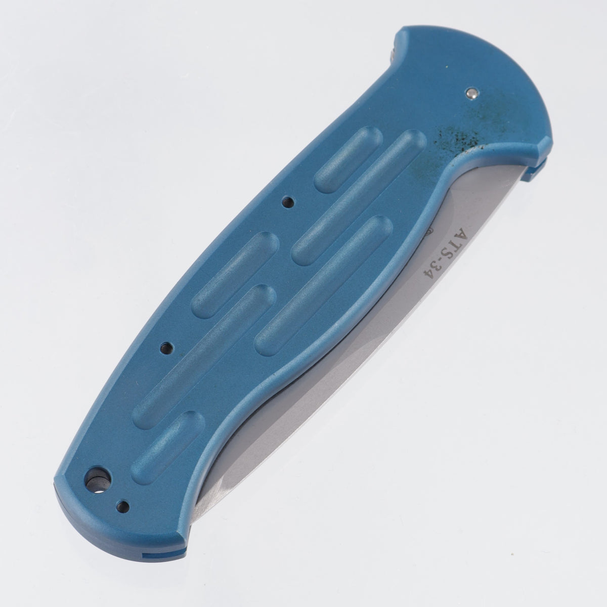 Bali-Song (Benchmade) Al-Mar GPA Automatic (One of One) - Blue Aluminum - Beadblast Partial Serrate ATS-34 Blade *PRE-OWNED*