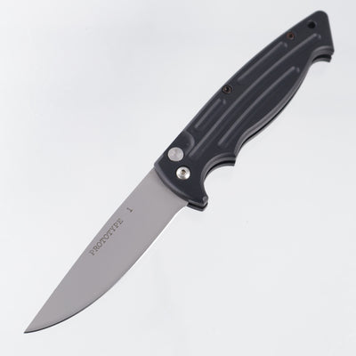Bali-Song (Benchmade) Reflex 2000 Automatic Pre-Production Prototype (One of Seventeen) - Black Aluminum - Stonewash Blade *PRE-OWNED*