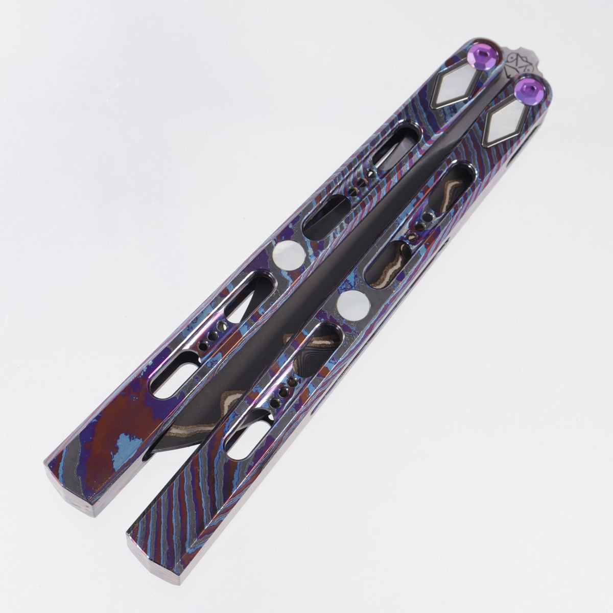 Poikilo Hydra PM1 Dao Full Dress - ZircuTi Handles w/ Mother Of Pearl Inlays - Baker Forge Volcanic River *PRE-OWNED*