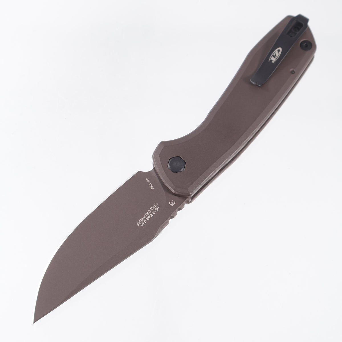 ZT 0512 - Natural Micarta & Dark Bronze Cerakote Titanium - Dark Bronze Cerakote Cruwear *PRE-OWNED*