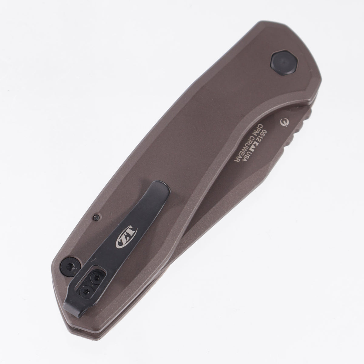 ZT 0512 - Natural Micarta & Dark Bronze Cerakote Titanium - Dark Bronze Cerakote Cruwear *PRE-OWNED*