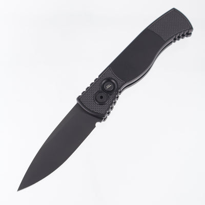 Pro-Tech TR-2 Operator - Black Aluminum w/ Textured Corners & Tritium Button - Sterile DLC Magnacut - T203-OPERATOR *PRE-OWNED*
