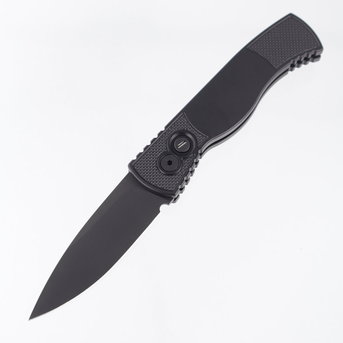 Pro-Tech TR-2 Operator - Black Aluminum w/ Textured Corners & Tritium Button - Sterile DLC Magnacut - T203-OPERATOR *PRE-OWNED*