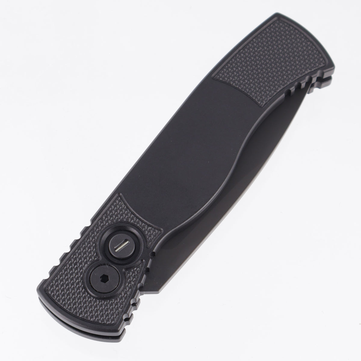 Pro-Tech TR-2 Operator - Black Aluminum w/ Textured Corners & Tritium Button - Sterile DLC Magnacut - T203-OPERATOR *PRE-OWNED*