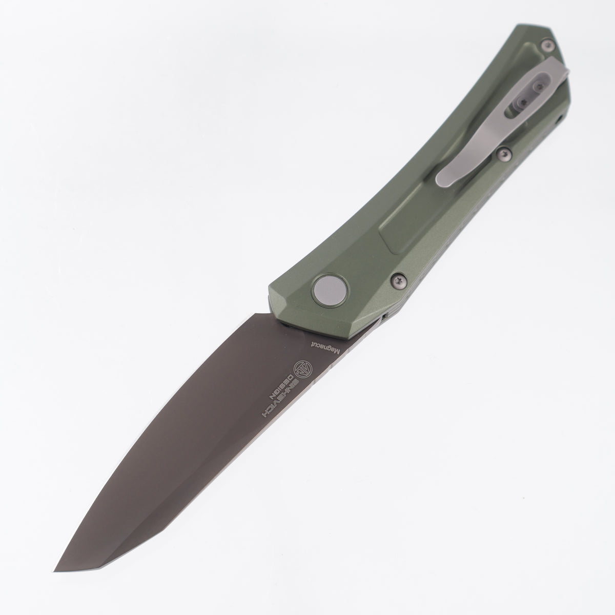 Pro-Tech Oligarch - OD Green Aluminum - Smoky Gray DLC Magnacut - DS121-GREEN *PRE-OWNED* *NO BOX*