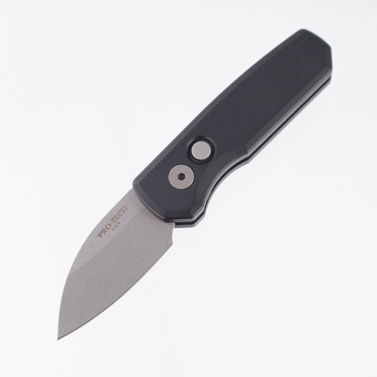 Pro-Tech Runt 5 Wharncliffe - Black Aluminum - Stonewash Magnacut *PRE-OWNED* *NO BOX*