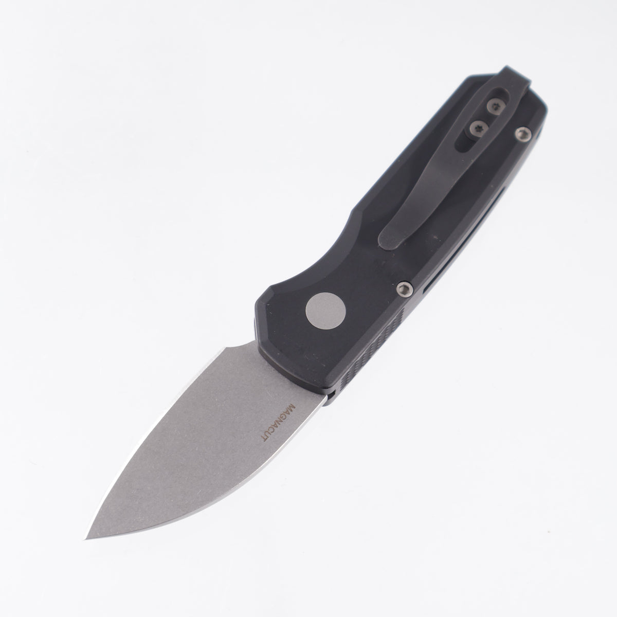 Pro-Tech Runt 5 Wharncliffe - Black Aluminum - Stonewash Magnacut *PRE-OWNED* *NO BOX*