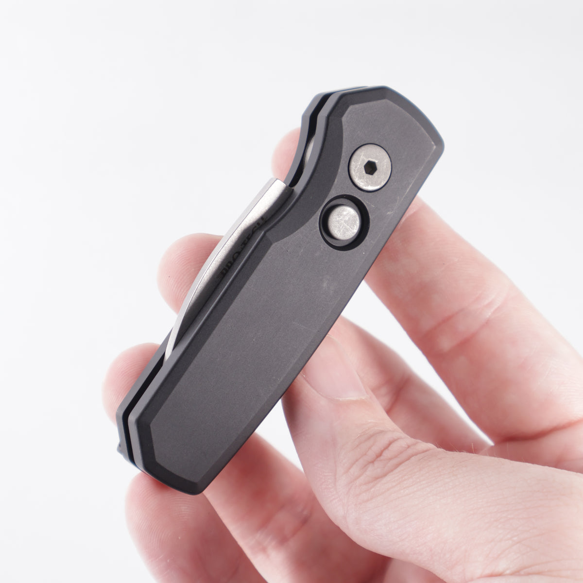 Pro-Tech Runt 5 Wharncliffe - Black Aluminum - Stonewash Magnacut *PRE-OWNED* *NO BOX*