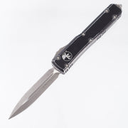 Microtech Ultratech Double Edge - Distressed Black Aluminum - Apocalyptic M390 - 122-10 DBK *PRE-OWNED*
