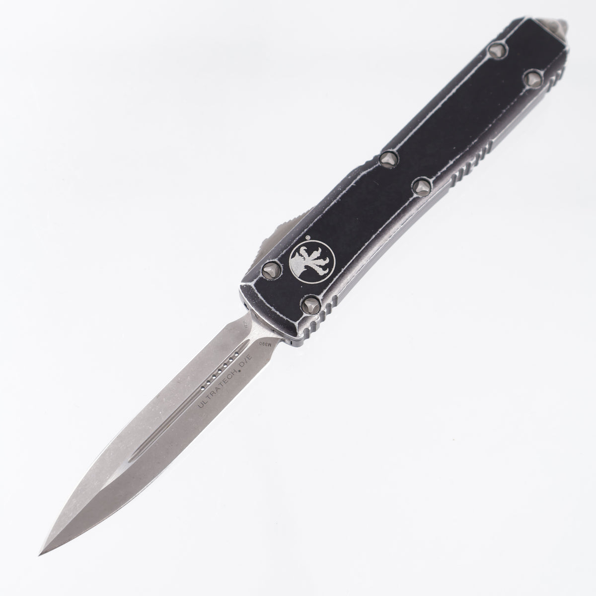 Microtech Ultratech Double Edge - Distressed Black Aluminum - Apocalyptic M390 - 122-10 DBK *PRE-OWNED*