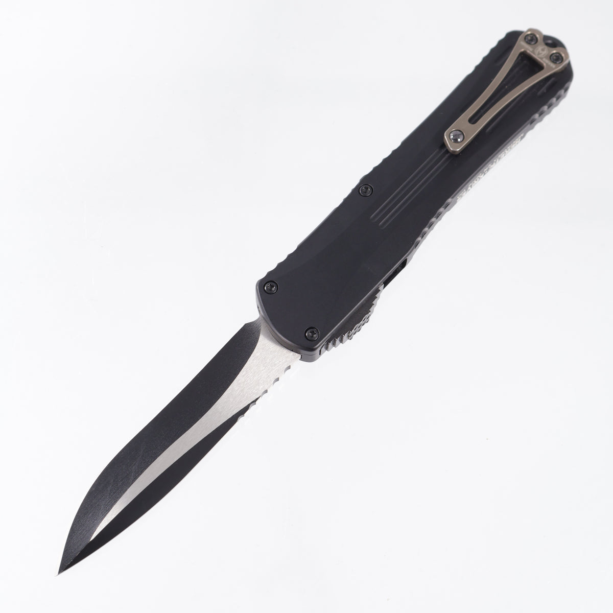 Heretic Manticore X Recurve - Black Aluminum w/ Bronze Titanium Clip - Black Tactical 2-Tone Elmax - H033-10A *PRE-OWNED*