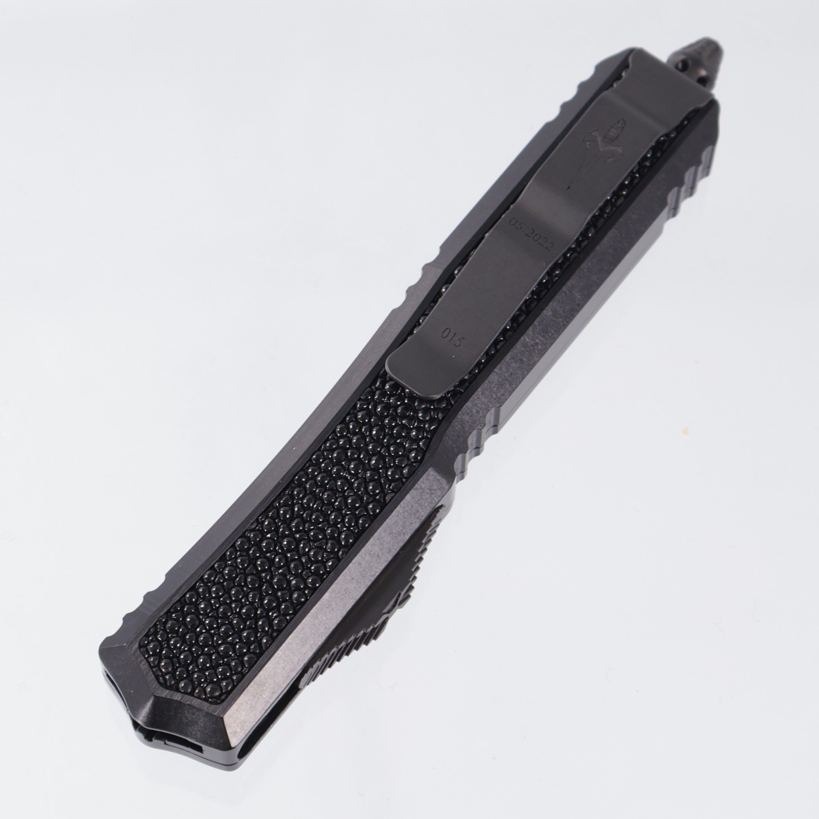 Marfione Custom Makora II Double Edge - Apocalyptic DLC M390 - Hefted Aluminum Chassis w/ Stingray Inlays & DLC Ringed Hardware - S/N: 015 *PRE-OWNED*