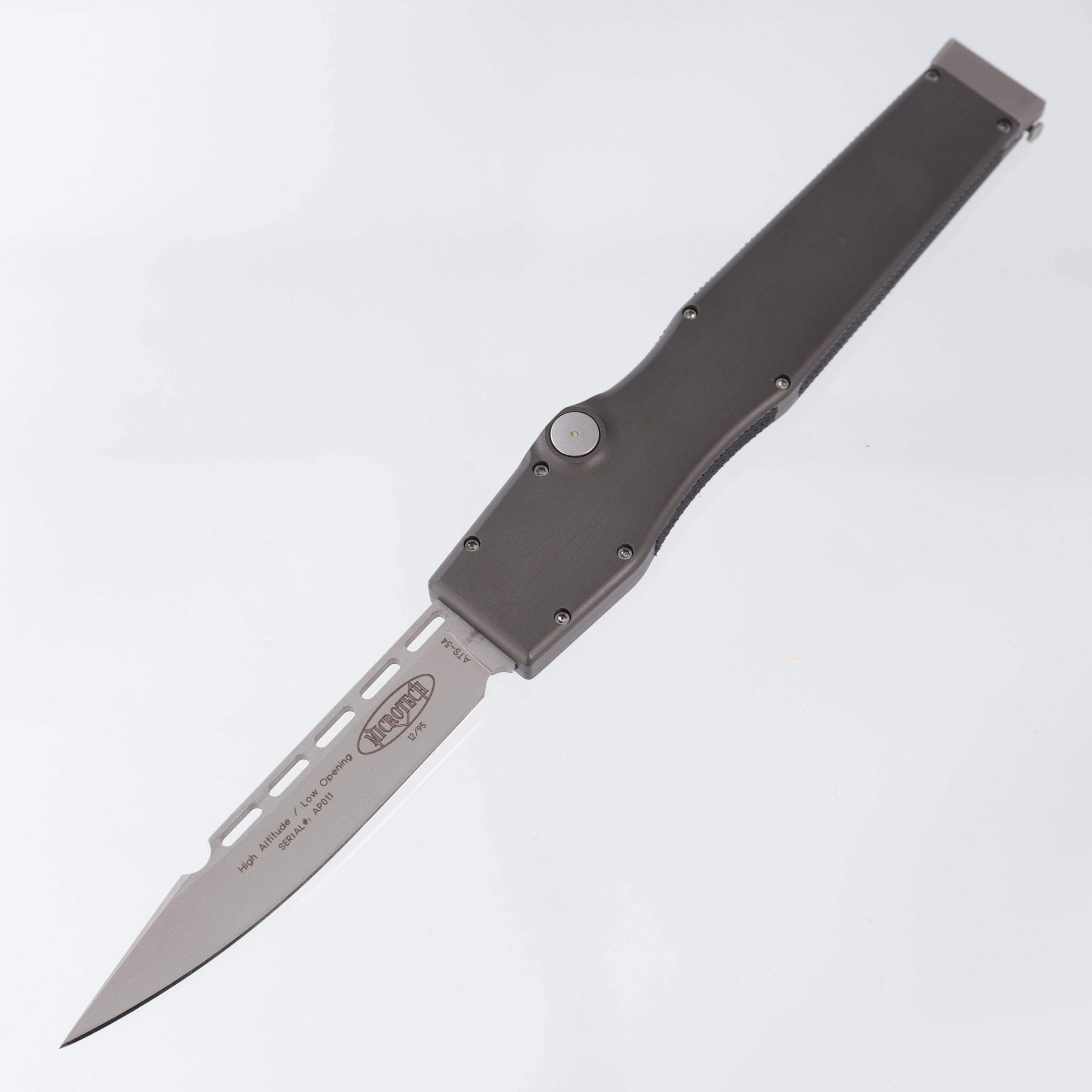 Vintage Microtech Halo A/P S/N: 011 - Beadblast ATS-34 - Gray Aluminum - 12/95 Build Date *PRE-OWNED*