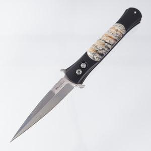 Protech Large Don Custom - Hand Filed 154-CM - Black Aluminum w/ Mammoth Molar Inlays - PR3 S/N: 019 *PRE-OWNED*