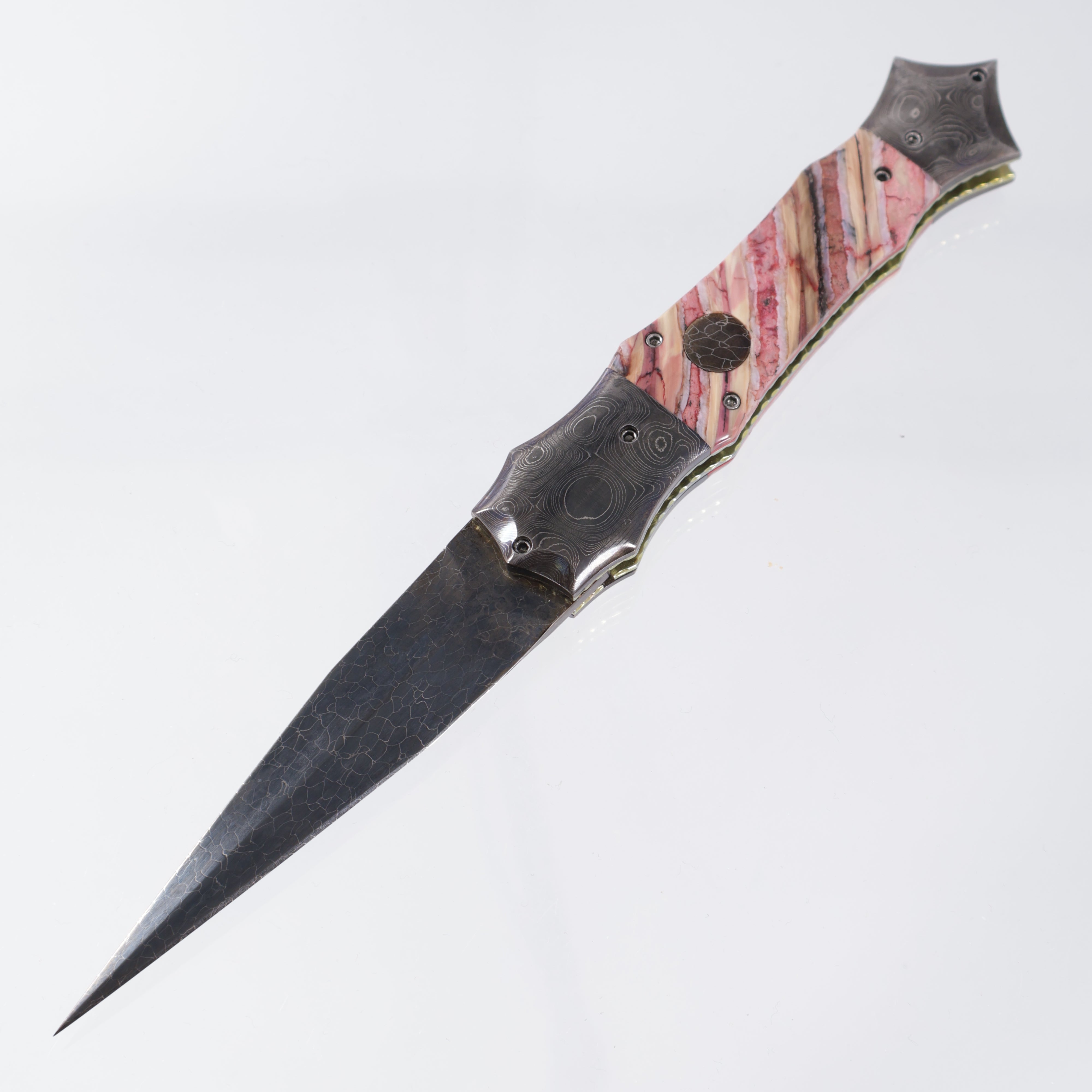 Rainy Vallotton Hell Razor Custom - Dragonskin Damascus - Mammoth Molar w/ Damascus Bolsters *PRE-OWNED*