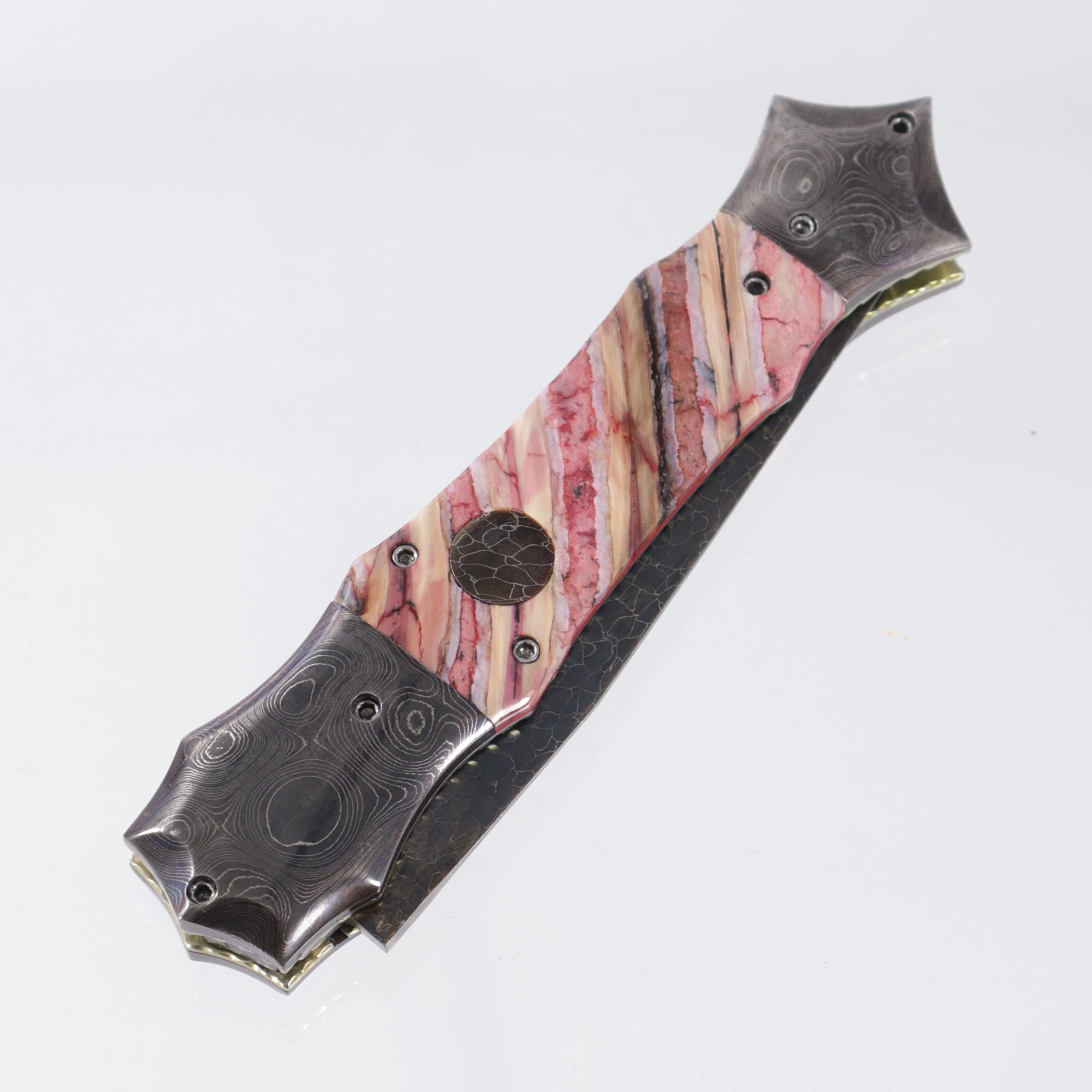 Rainy Vallotton Hell Razor Custom - Dragonskin Damascus - Mammoth Molar w/ Damascus Bolsters *PRE-OWNED*