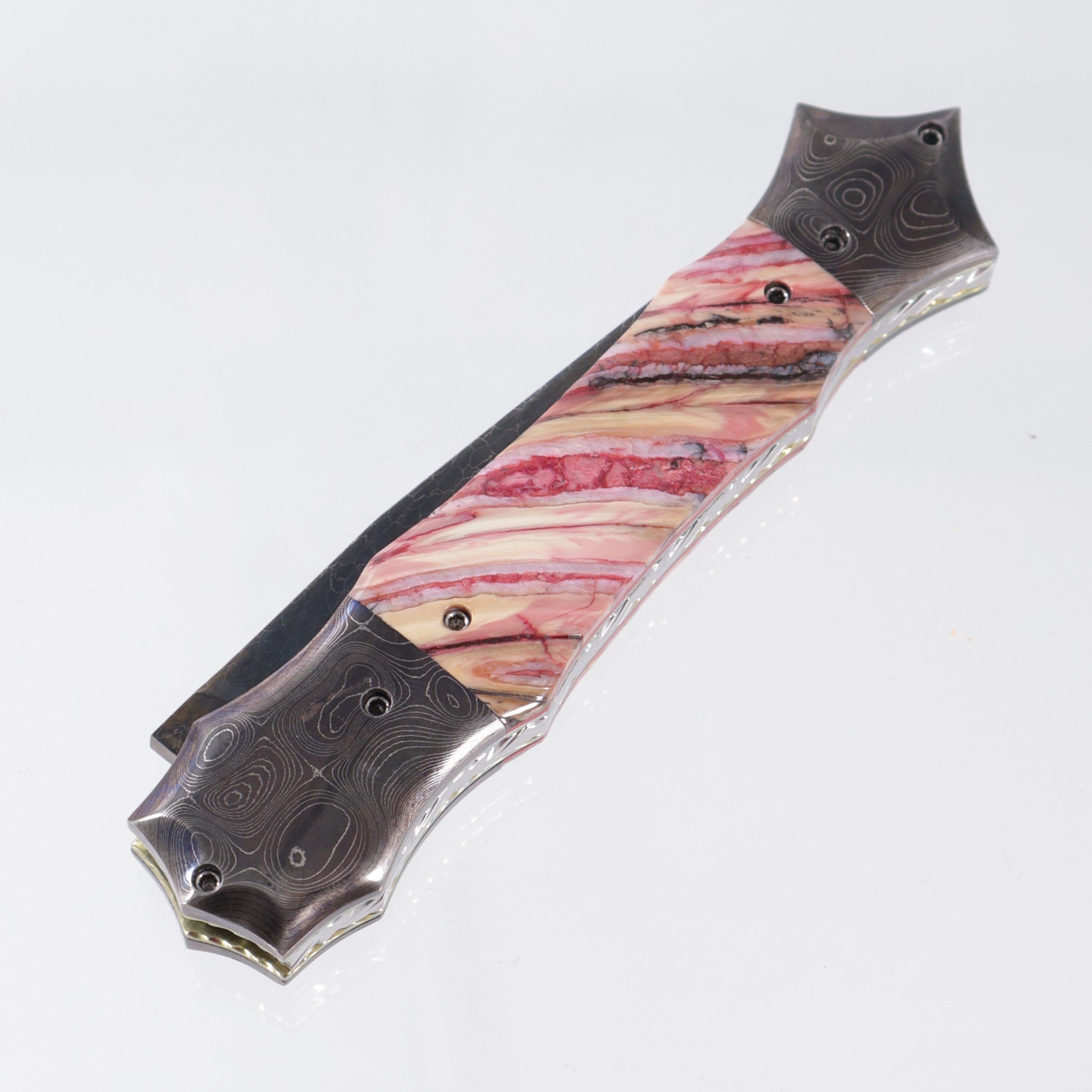 Rainy Vallotton Hell Razor Custom - Dragonskin Damascus - Mammoth Molar w/ Damascus Bolsters *PRE-OWNED*