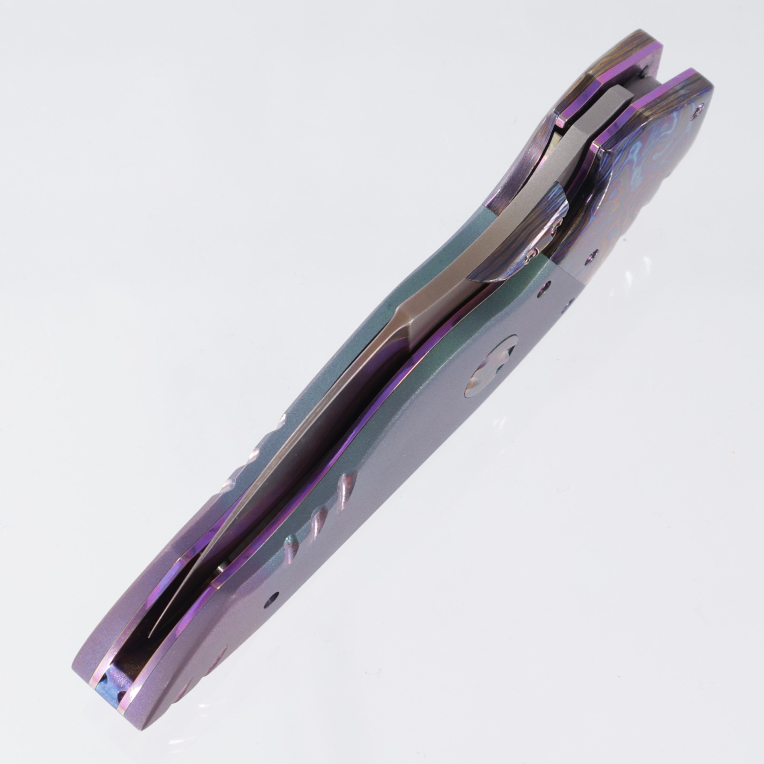 Brandon Valloton Acolyte Custom - Heat Bronzed Magnacut Blade - Titanium Scales w/ Black Dragon Timascus Bolsters *PRE-OWNED*