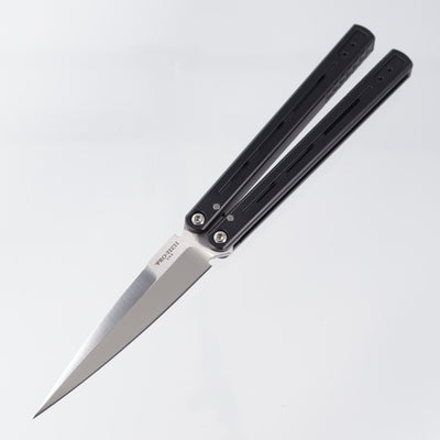 Pro-Tech FlyFather 2 - Black Channel Aluminum Handles - Satin 154CM - FF2101 *PRE-OWNED*