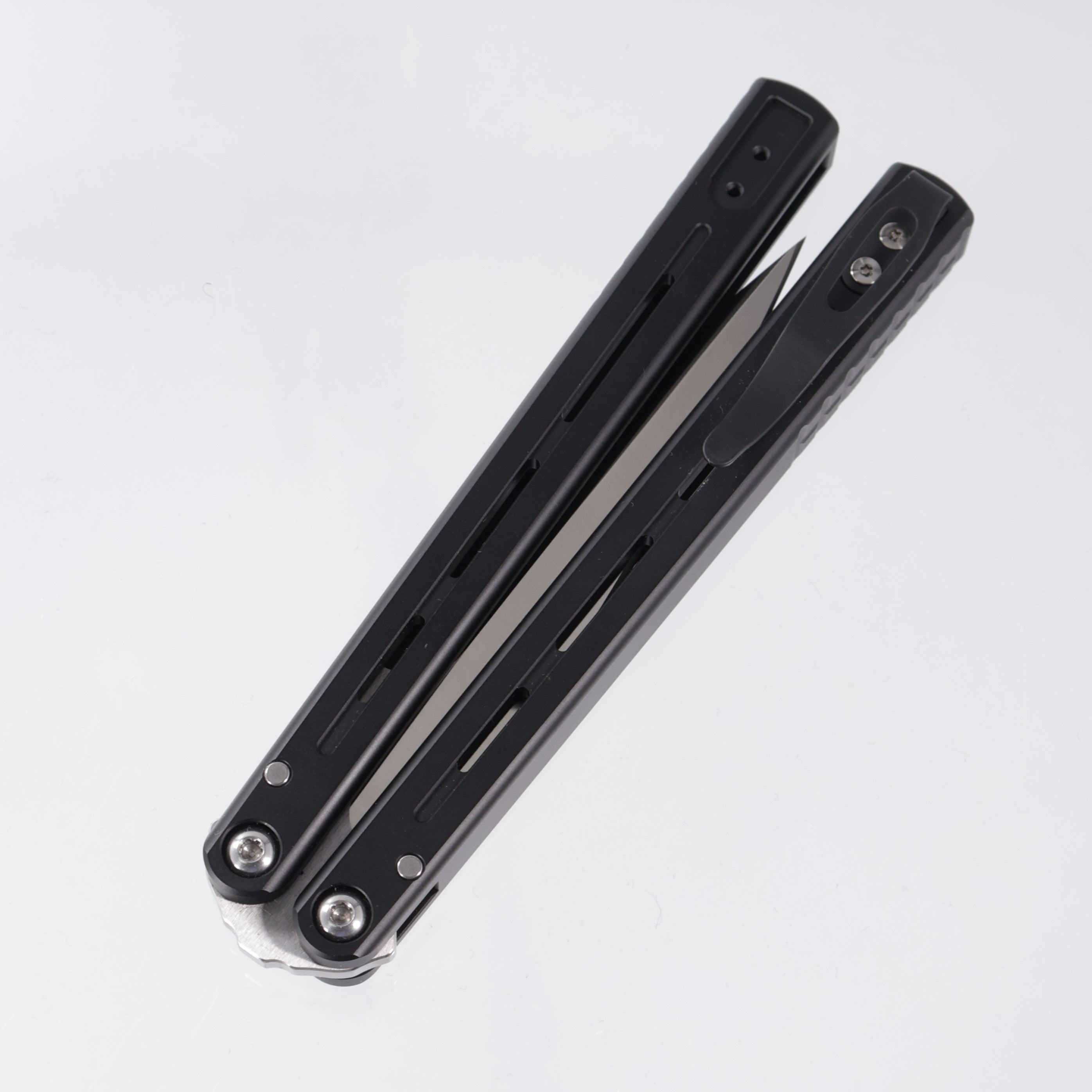 Pro-Tech FlyFather 2 - Black Channel Aluminum Handles - Satin 154CM - FF2101 *PRE-OWNED*