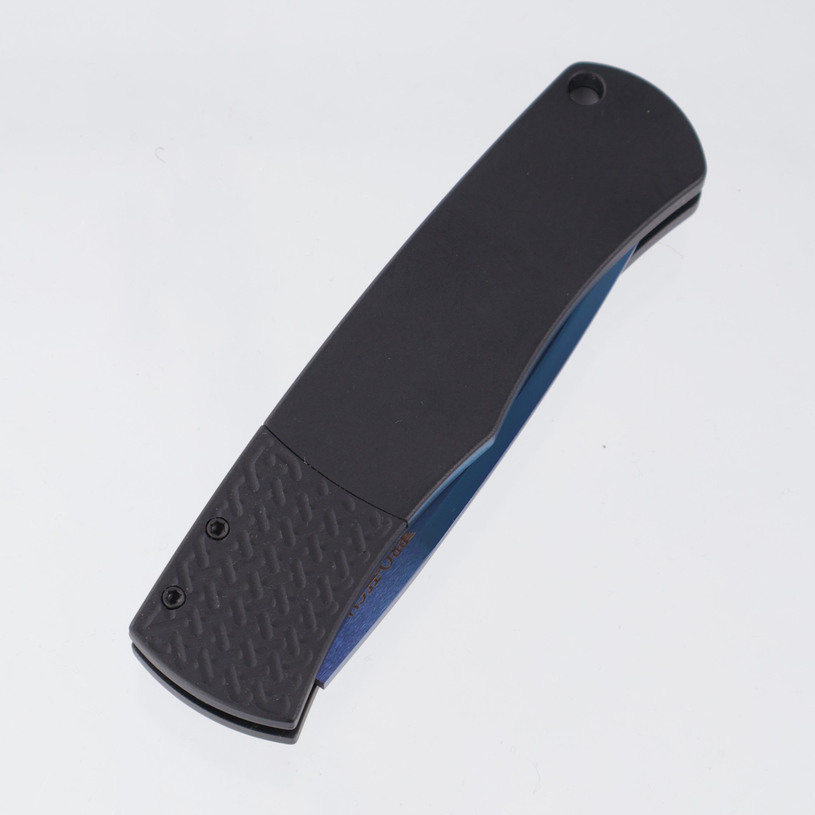 Pro-Tech Whiskers - Black Aluminum w/ Textured Bolster - Sapphire 154CM - BR-1 SB *PRE-OWNED*