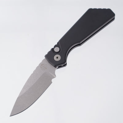 Pro-Tech Strider PT+ - Black Aluminum - Stonewash Magnacut - PT201 *PRE-OWNED*