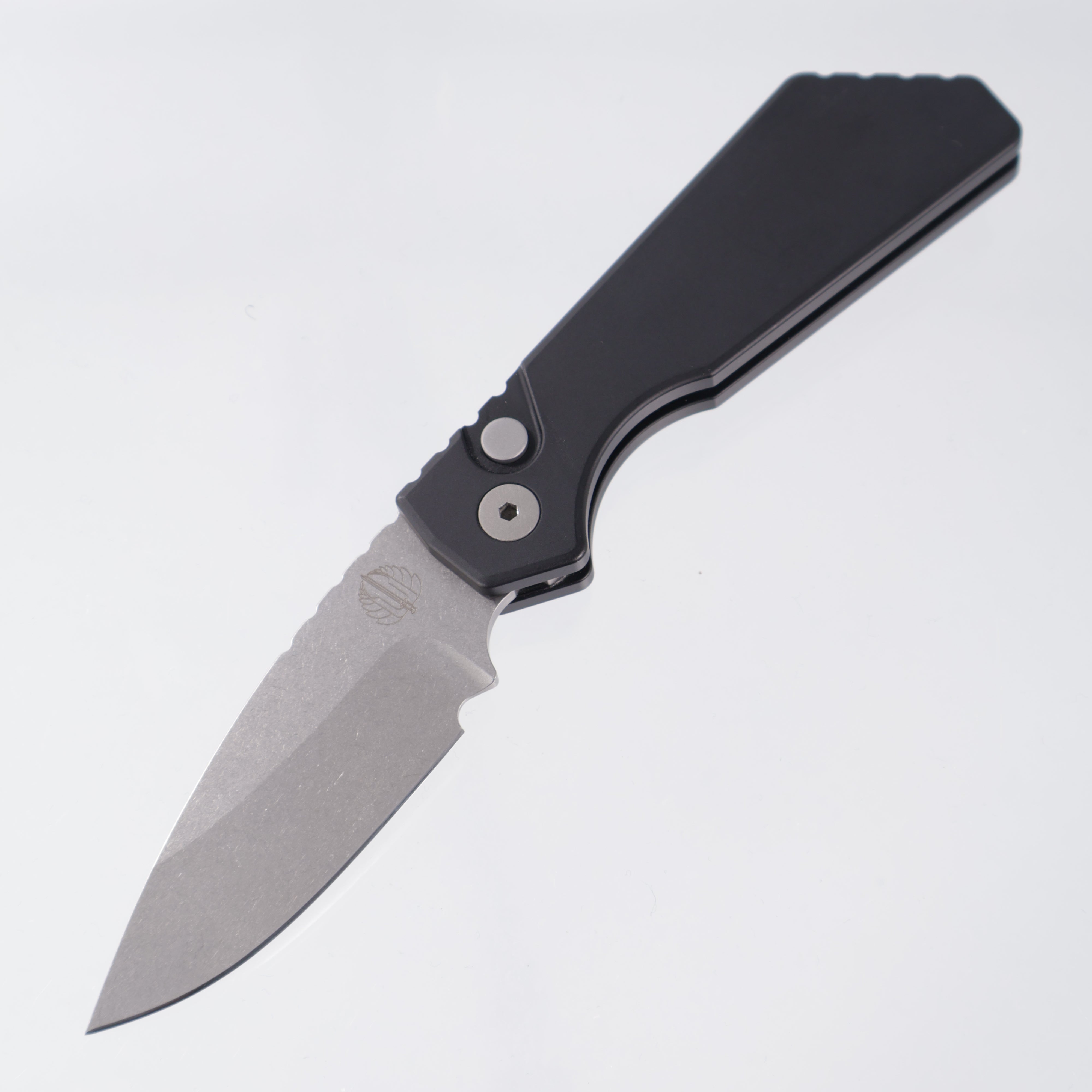 Pro-Tech Strider PT+ - Black Aluminum - Stonewash Magnacut - PT201 *PRE-OWNED*