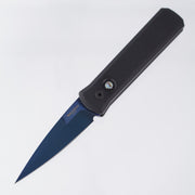 Pro-Tech Godson - Black Aluminum w/ Abalone Button - Sapphire PVD 154-CM - 721-SB *PRE-OWNED*
