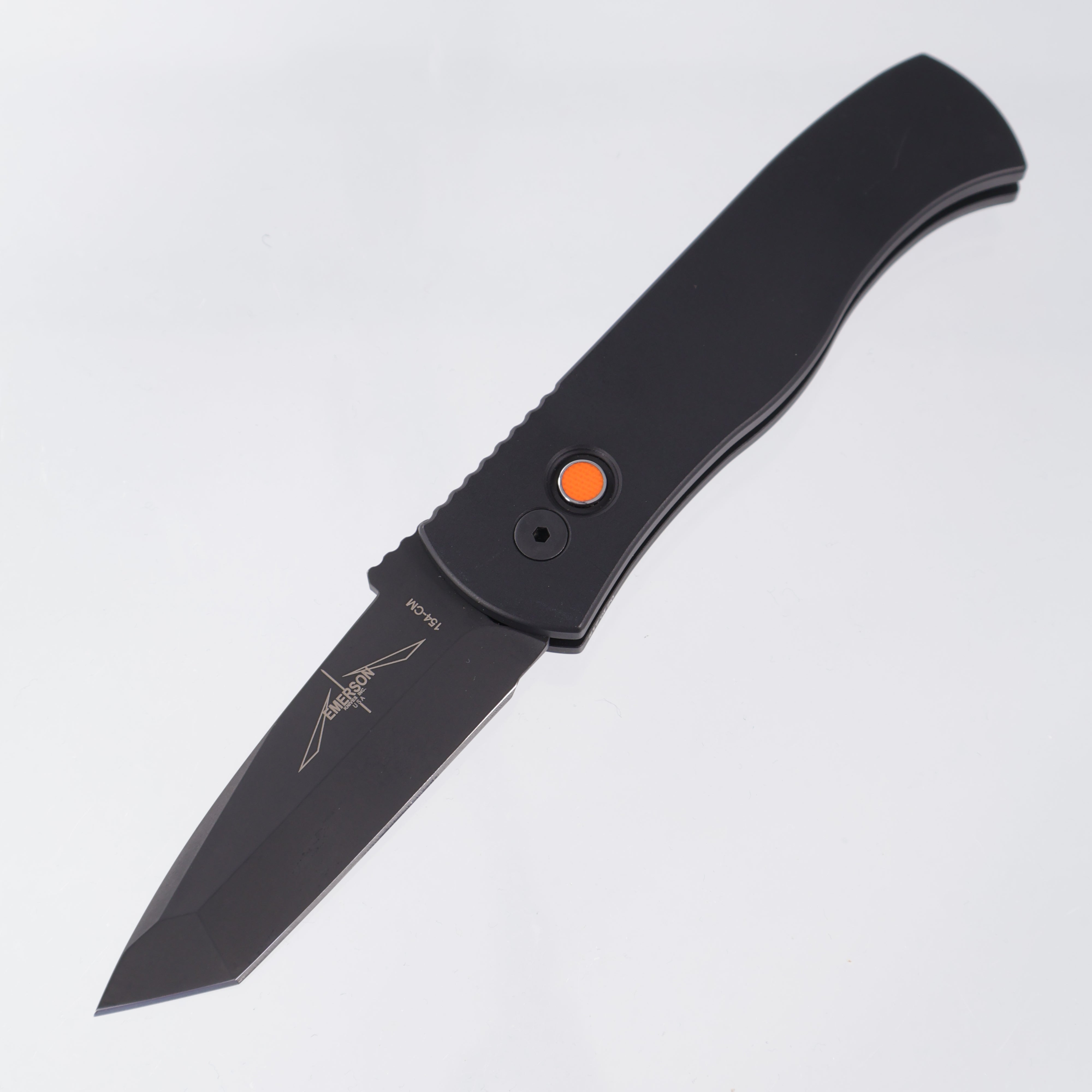 Pro-Tech Emerson CQC7 Auto - Black Handle w/ Orange G10 Button - DLC 154CM - 2024 Cancon CQC7.1 *PRE-OWNED*