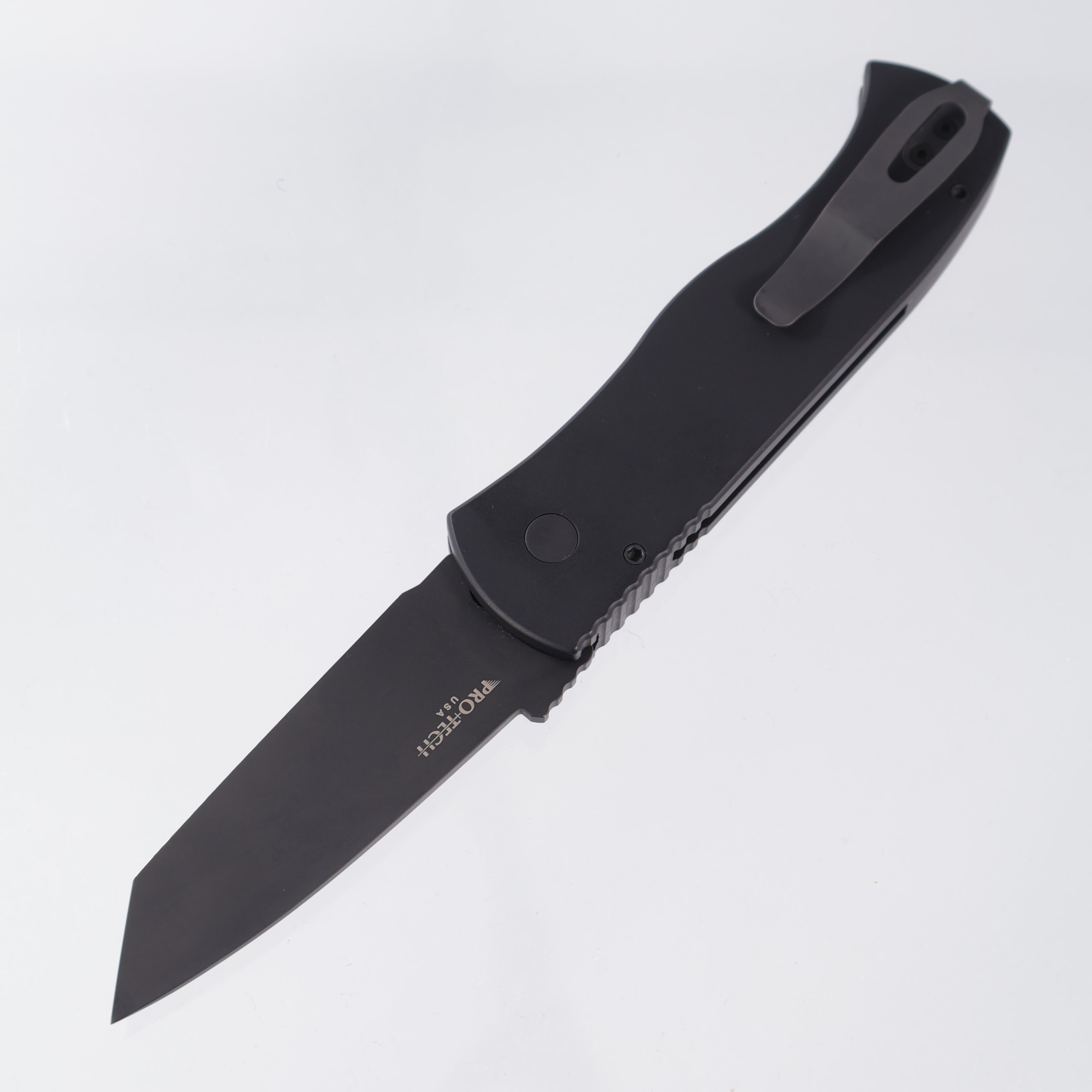 Pro-Tech Emerson CQC7 Auto - Black Handle w/ Orange G10 Button - DLC 154CM - 2024 Cancon CQC7.1 *PRE-OWNED*