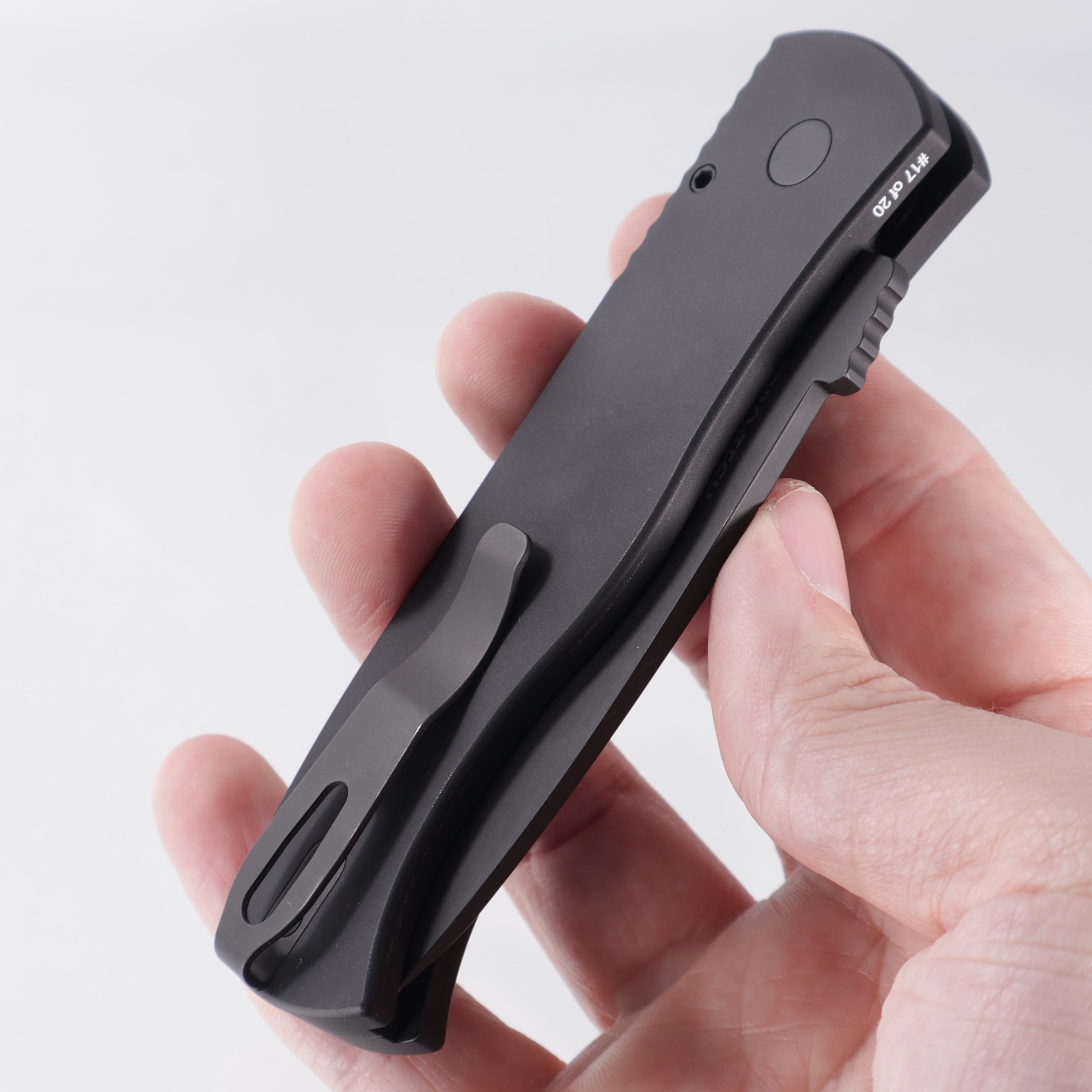 Pro-Tech Emerson CQC7 Auto - Black Handle w/ Orange G10 Button - DLC 154CM - 2024 Cancon CQC7.1 *PRE-OWNED*