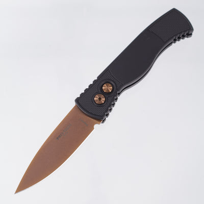 Pro-Tech TR-2 - Black Aluminum w/ Textured Corners - Rose Gold Magnacut - T203-RG *PRE-OWNED*