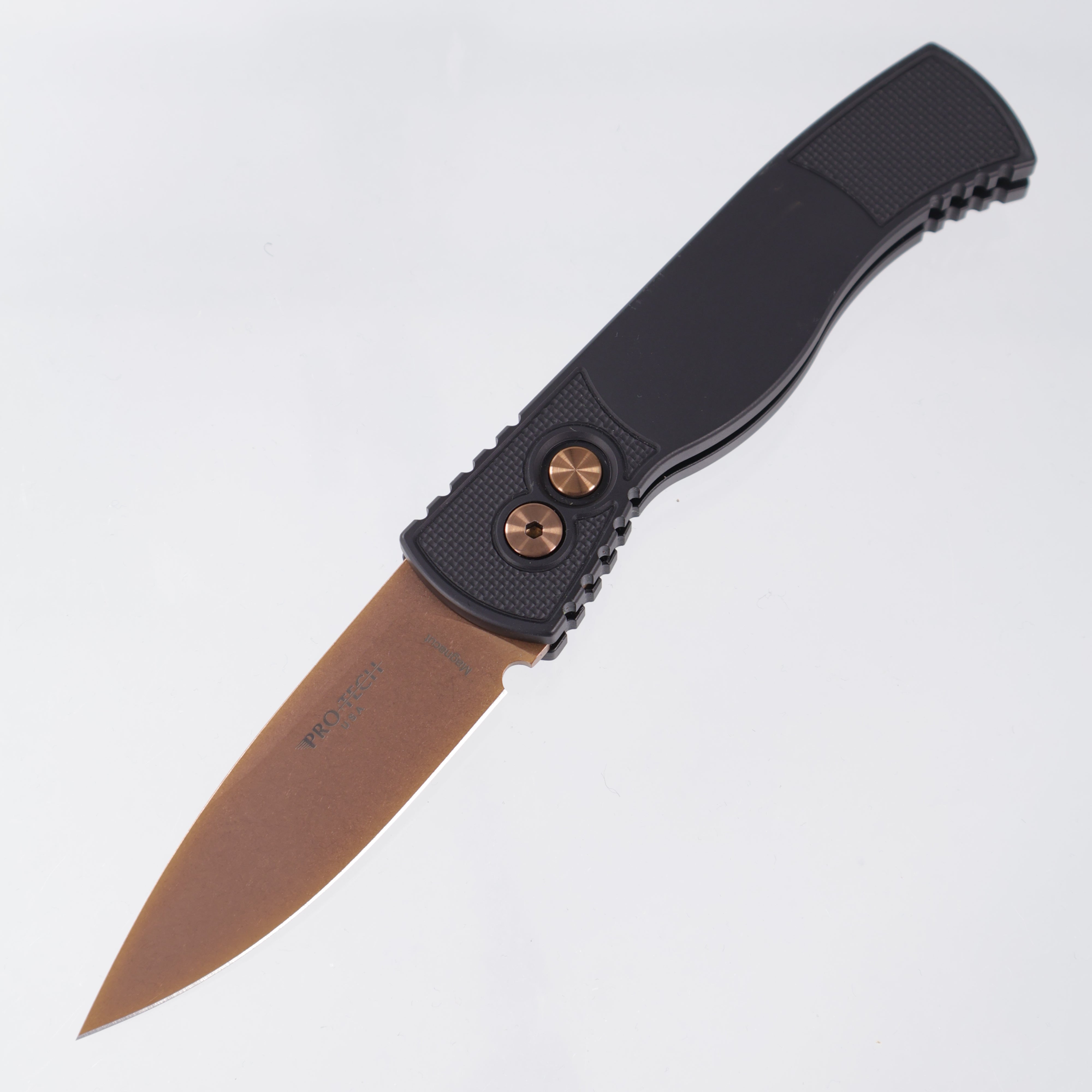 Pro-Tech TR-2 - Black Aluminum w/ Textured Corners - Rose Gold Magnacut - T203-RG *PRE-OWNED*