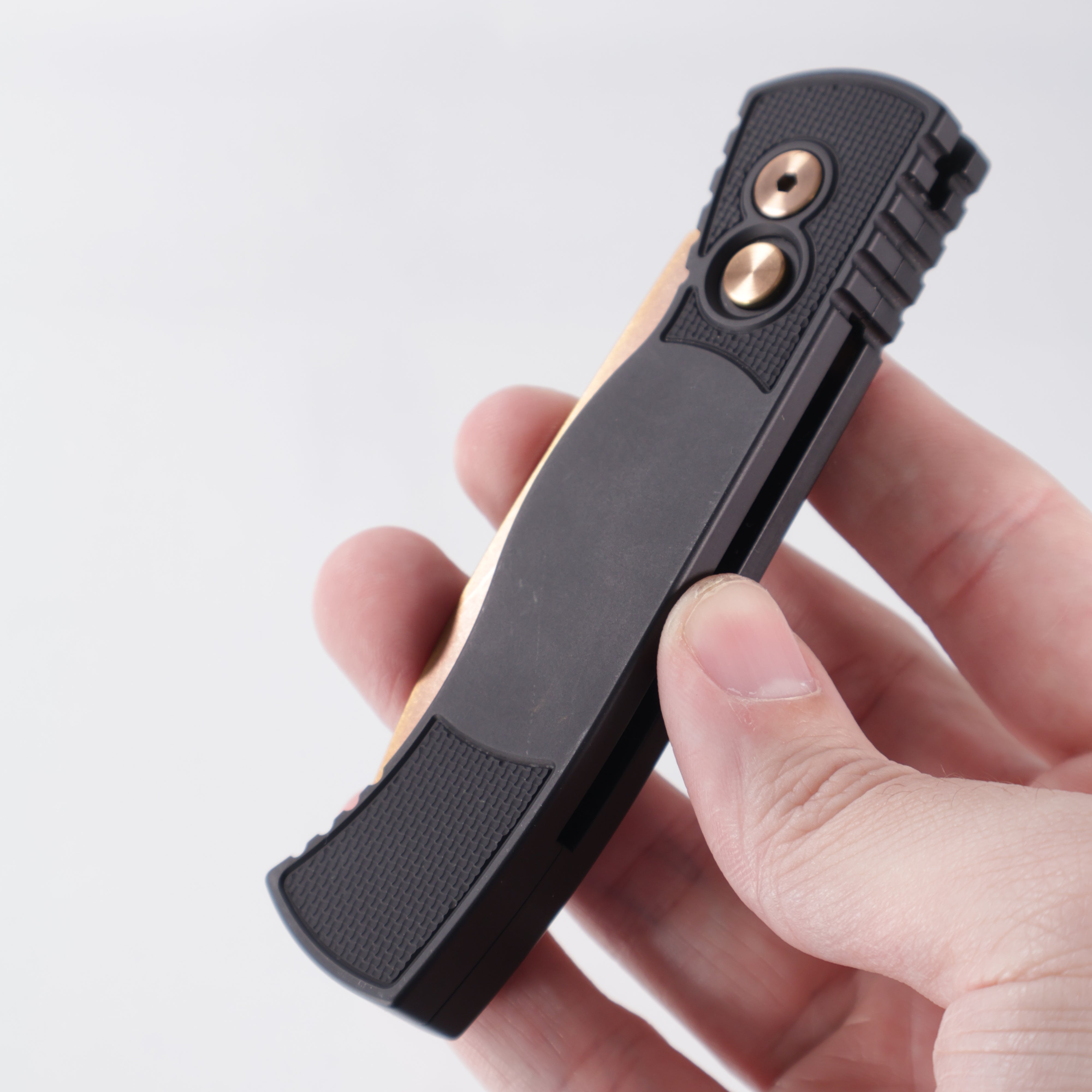Pro-Tech TR-2 - Black Aluminum w/ Textured Corners - Rose Gold Magnacut - T203-RG *PRE-OWNED*