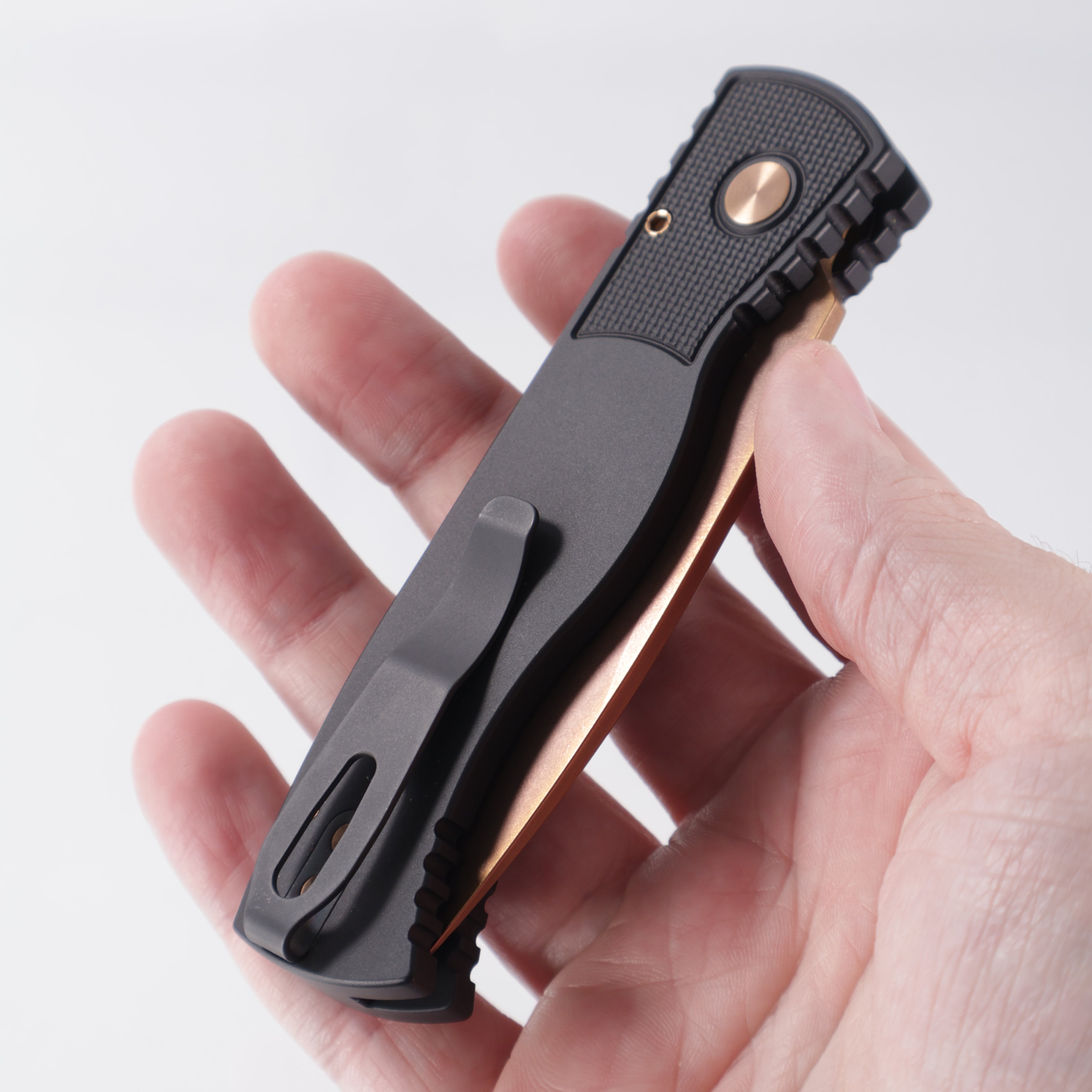 Pro-Tech TR-2 - Black Aluminum w/ Textured Corners - Rose Gold Magnacut - T203-RG *PRE-OWNED*