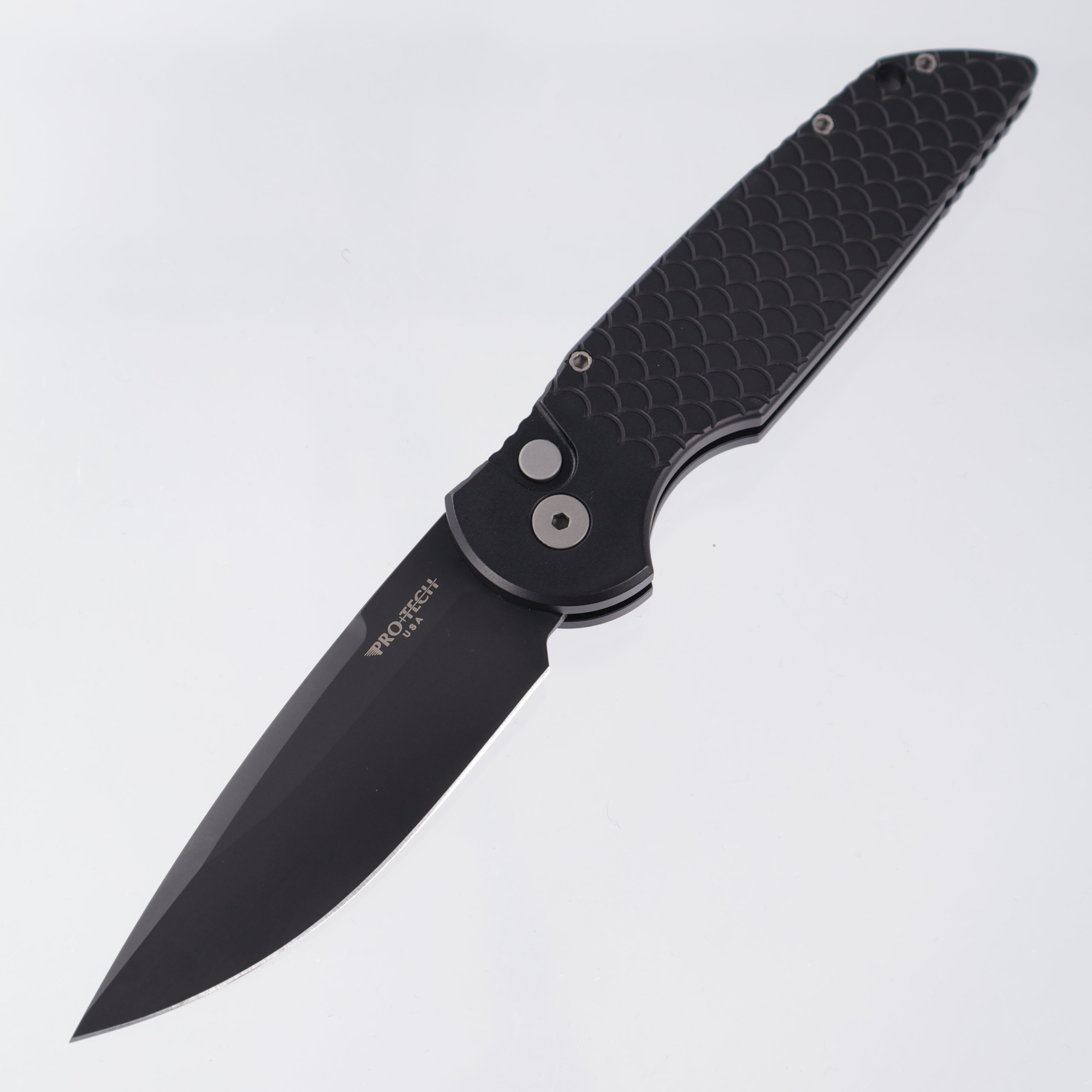 Pro-Tech TR-3 Black Aluminum w/ Fishscale Texture - DLC Magnacut - TR-3 X1 MC *PRE-OWNED*