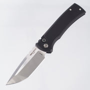 Pro-Tech x Chaves Redencion Auto - Black Aluminum w/ Black Lip Pearl Button - Satin S35VN - FB Enthusiant Group Exclusive *PRE-OWNED*