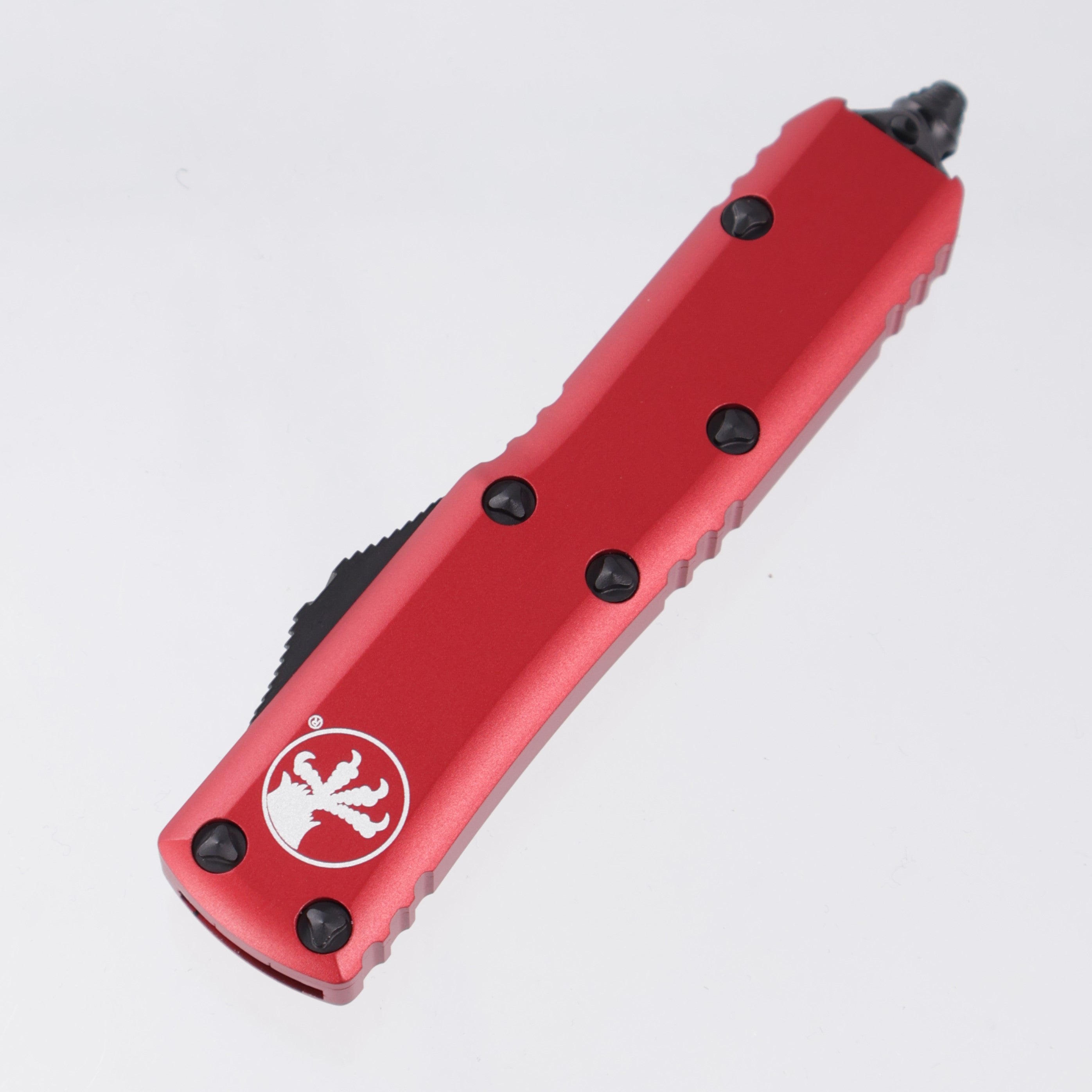 Microtech UTX-85 Tanto - Red Aluminum - 2-Tone Tactical M390 Full Serrate - 233-3 RD *PRE-OWNED*
