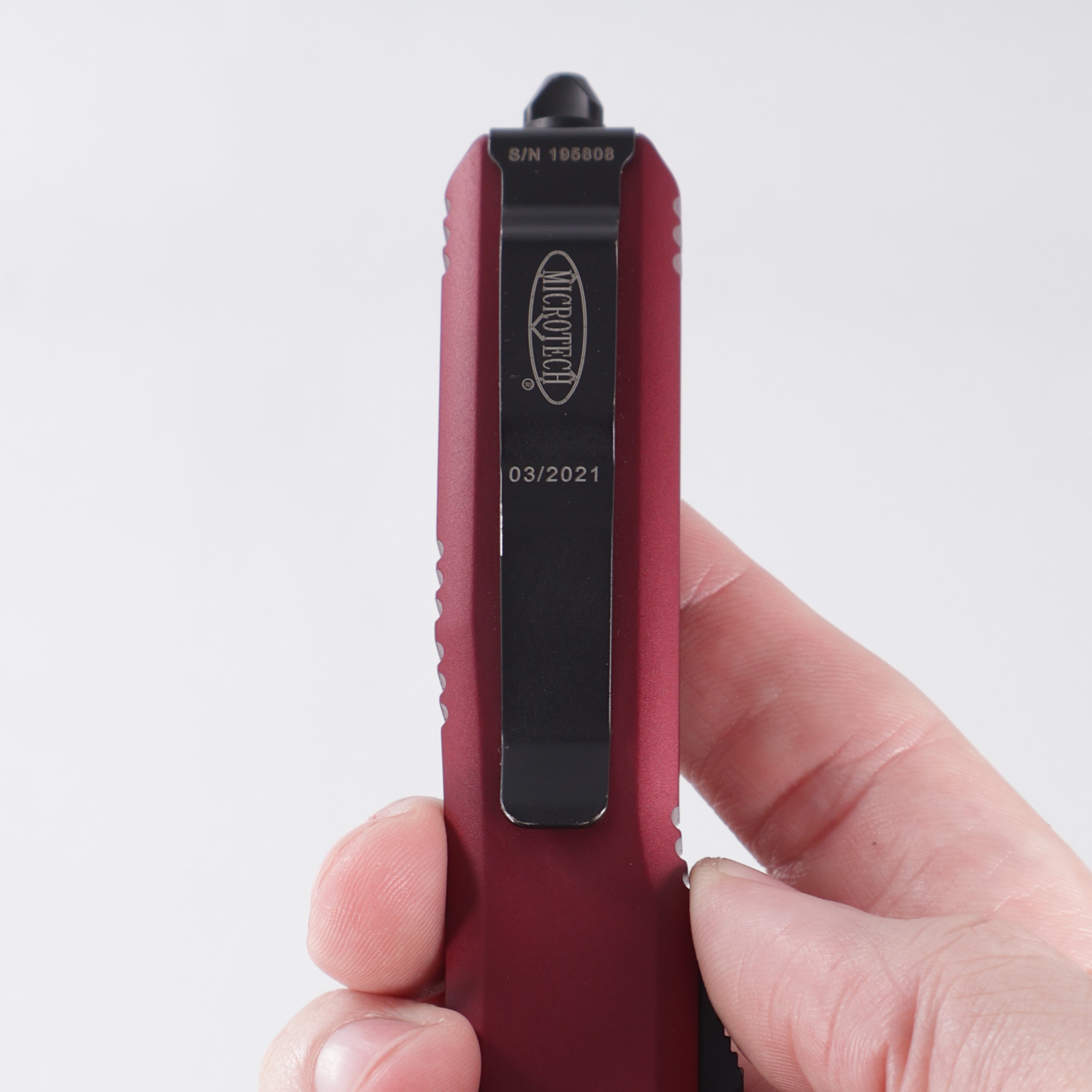 Microtech Ultratech Double Edge - Merlot Aluminum - 2-Tone Tactical M390 - 122-1 MR *PRE-OWNED*