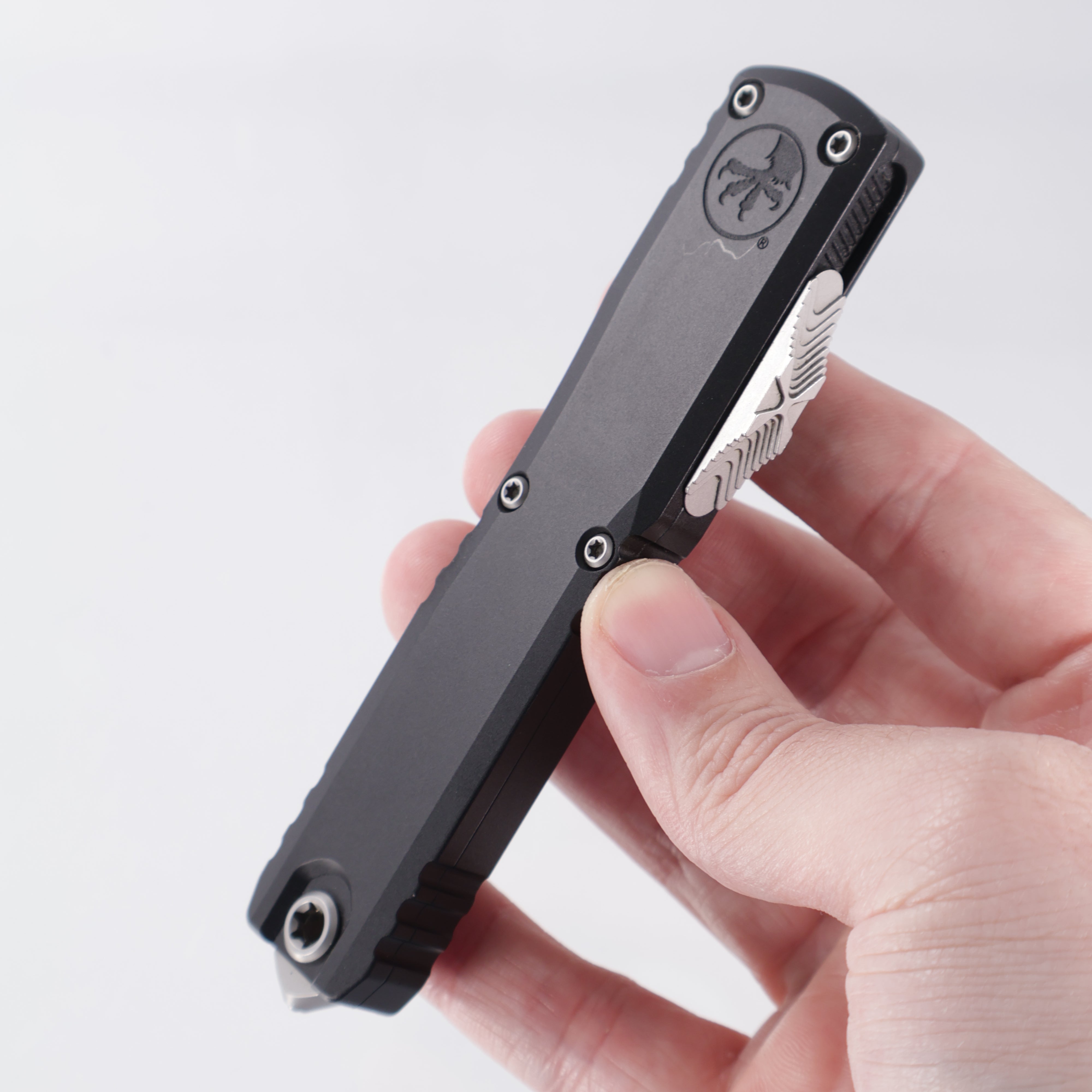 Microtech Ultratech Gen 3 ZBT Double Edge - Black Aluminum - Stonewash M390MK Partial Serrate - 1122-11 *PRE-OWNED*