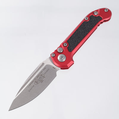 Microtech LUDT Gen III Single Edge - Red Aluminum w/ Traction Inlays - Stonewash M390MK - 1135-10 RD *PRE-OWNED*