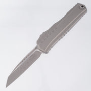 Microtech Cypher II Single Edge - Natural Clear Aluminum - Apocalyptic M390MK - 1241-10 APNC *PRE-OWNED*