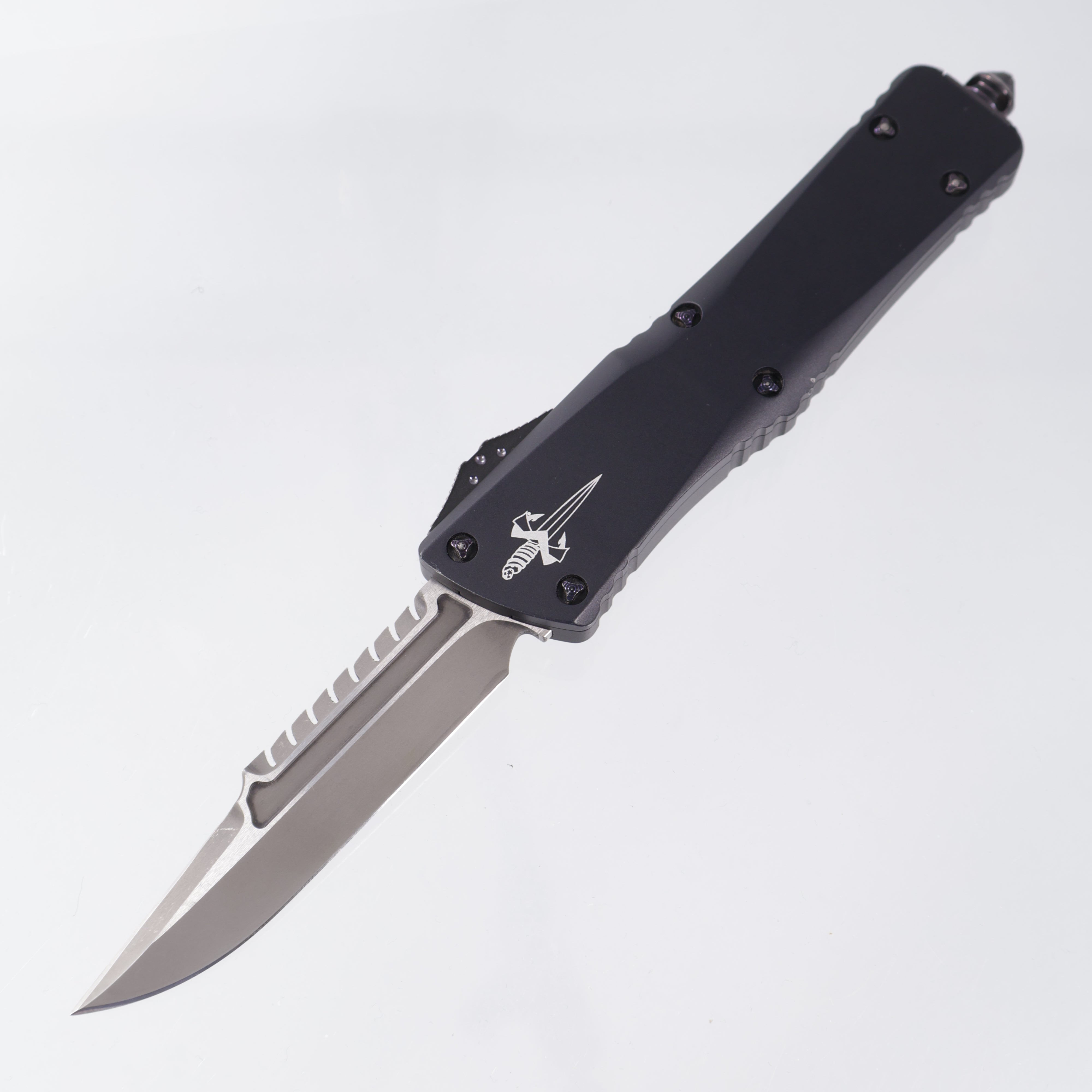 Marfione Custom Combat Troodon Interceptor - Anodized Alloy Chassis w/ Purple Haze Ringed Hardware - Dark Matter Blade *PRE-OWNED*
