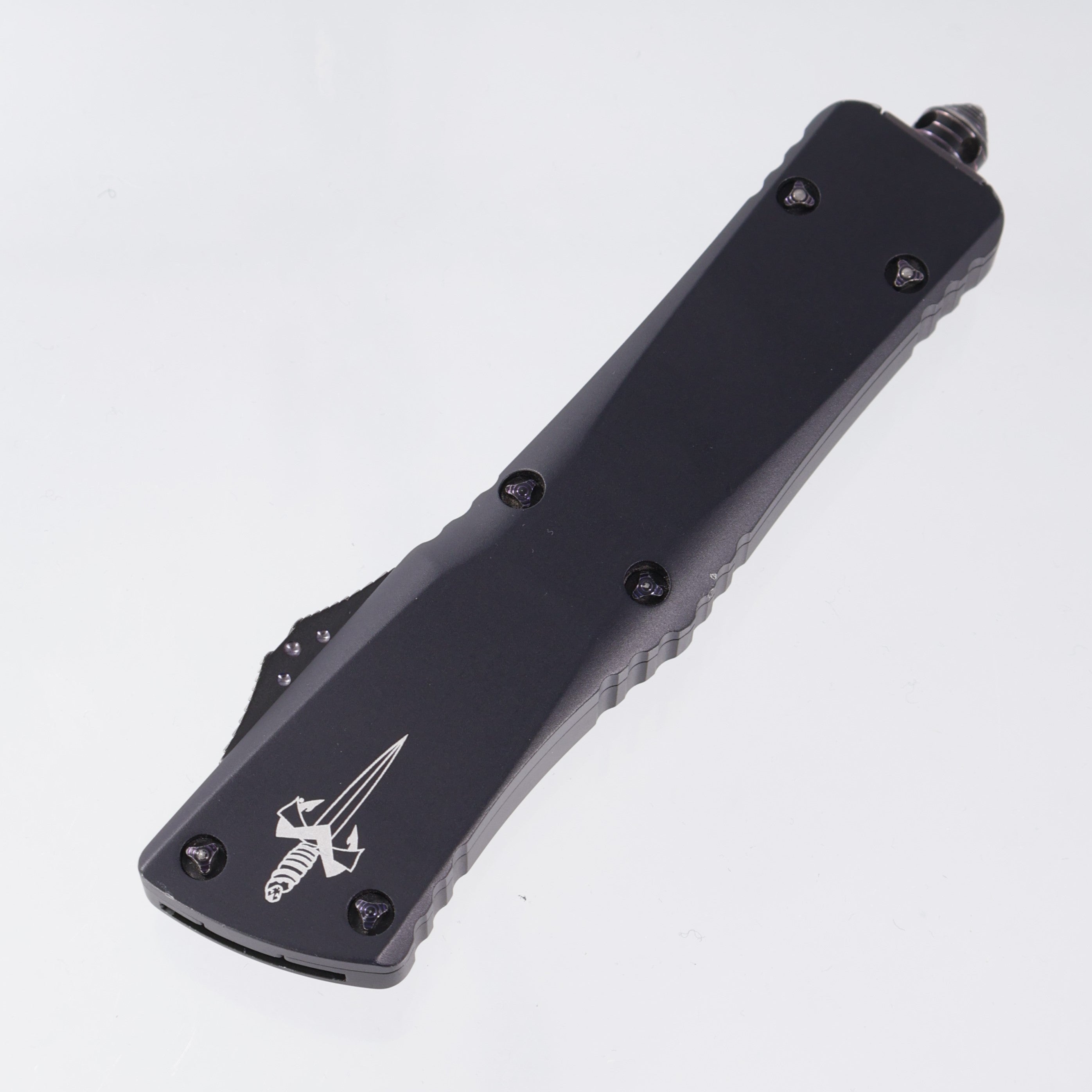 Marfione Custom Combat Troodon Interceptor - Anodized Alloy Chassis w/ Purple Haze Ringed Hardware - Dark Matter Blade *PRE-OWNED*