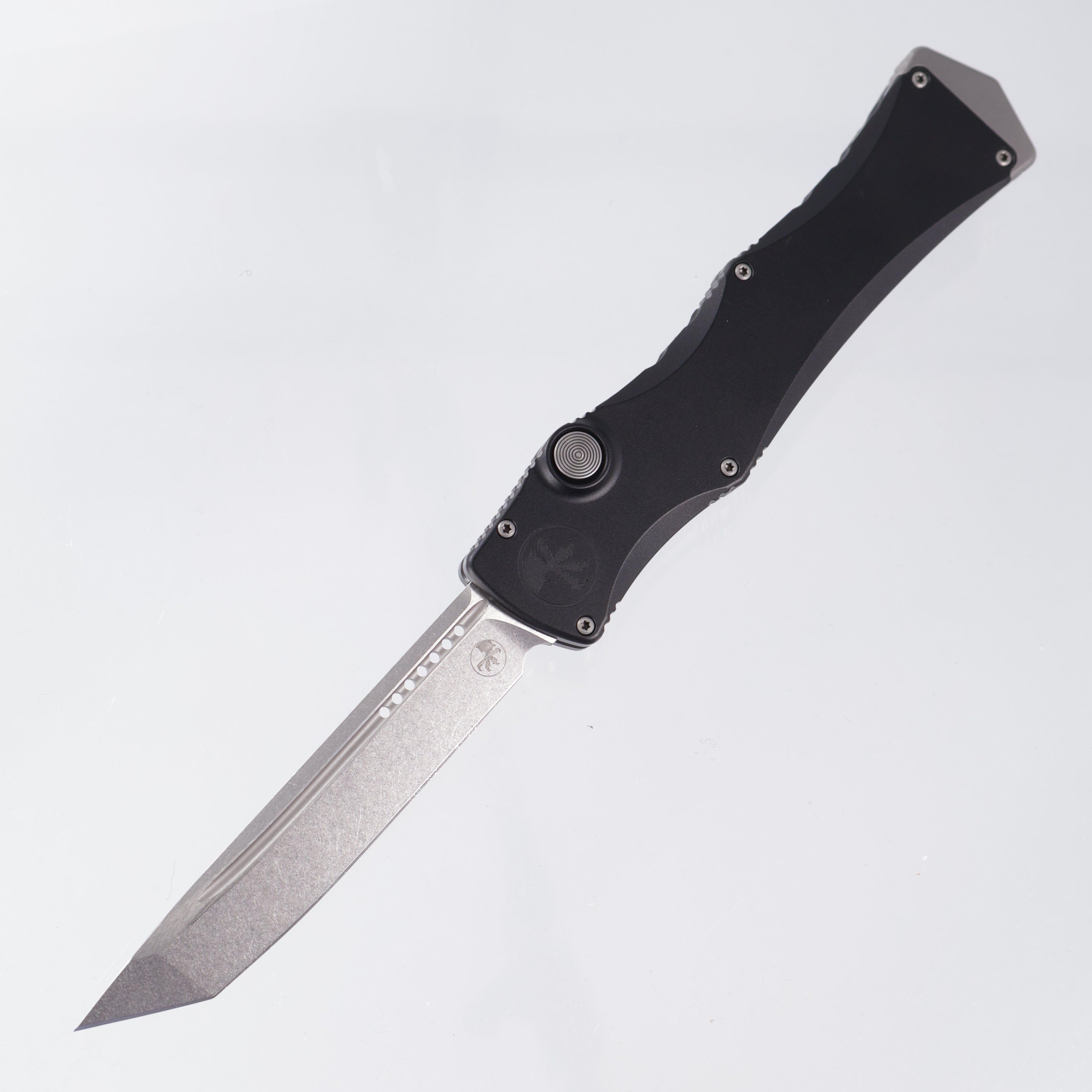 Microtech Marfione Select Halo IV Tanto - Black Aluminum w/ Double Vapor Blast Stainless Hardware - Stonewash M390MK - 1151-10MS1 *PRE-OWNED*
